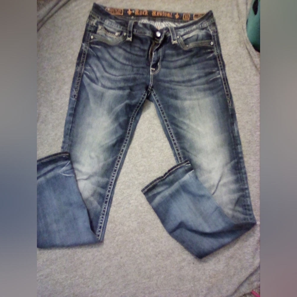 Rock Revival Blue Straight Leg Jeans